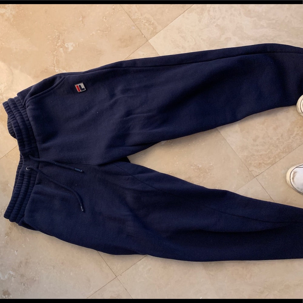Blue fila sweatpants